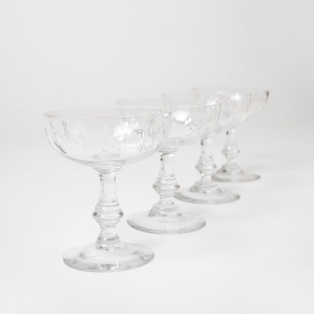 Set of French champagne Coupes