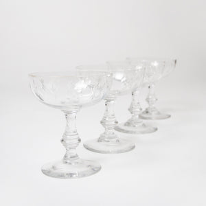 Set of French champagne Coupes