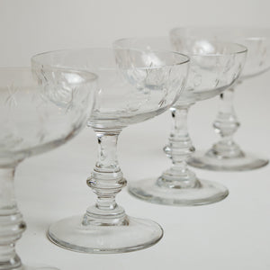 Set of French champagne Coupes