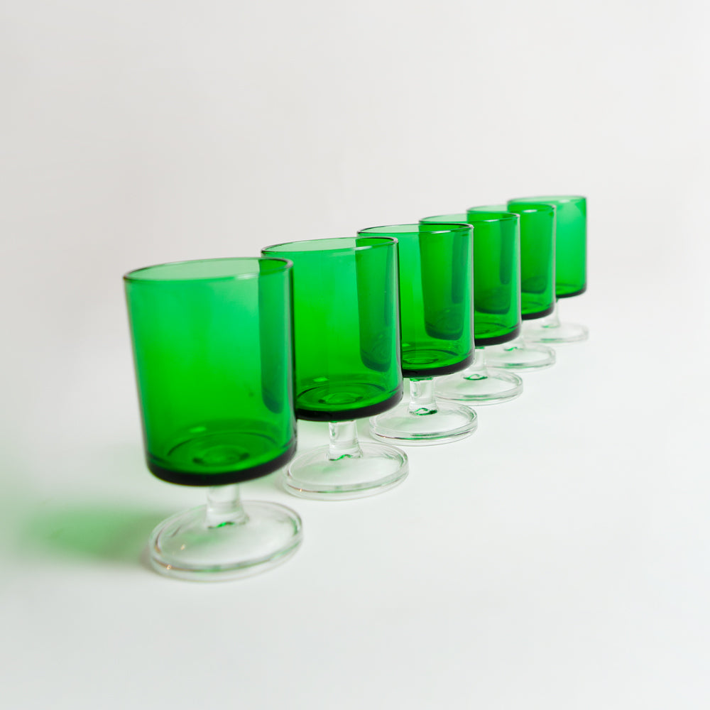 Set Chunky Racing Green Aperitif Glasses