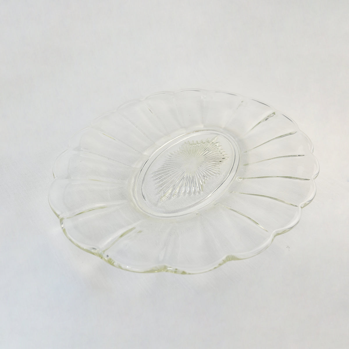 Large Glass Oval Serving Plate