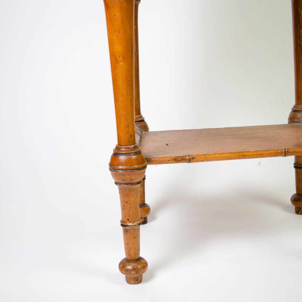 Cherrywood & Marble French Side Table