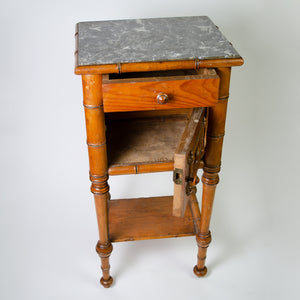 Cherrywood & Marble French Side Table