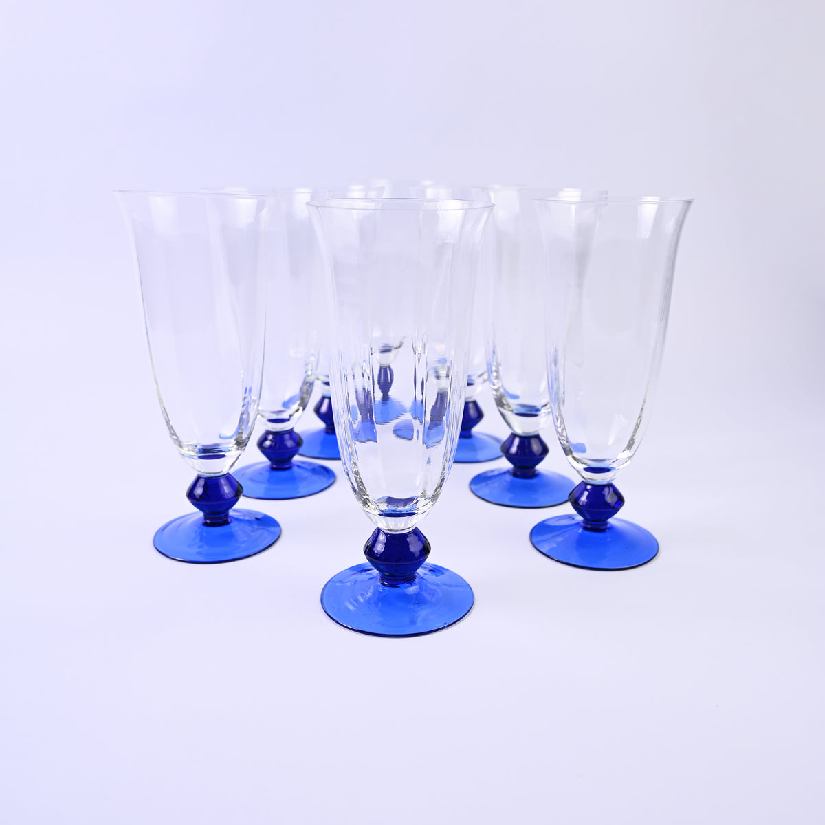 Cobalt Blue Flute Glasses Set
