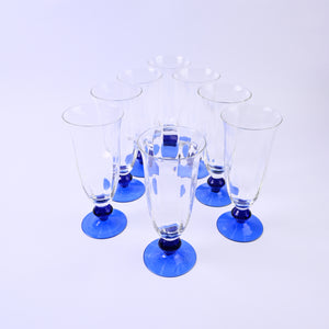 Cobalt Blue Flute Glasses Set