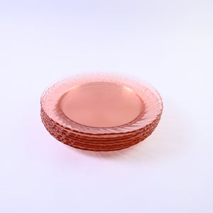 Set of Eight Pink Dinner Plates