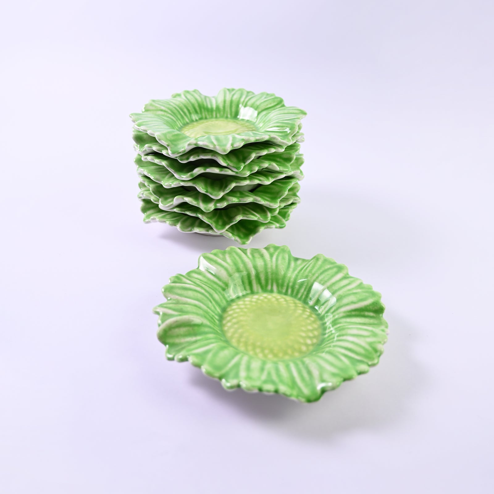 Green Daisy Plates