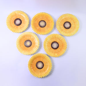 Set of 6 Sunflower Plates