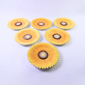 Set of 6 Sunflower Plates