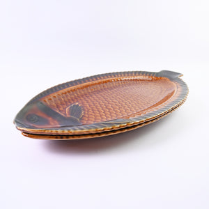 Large Brown Fish Serving Platter