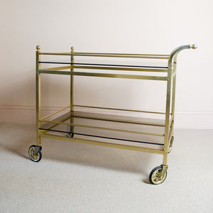 Vintage Brass and Glass Drinks Trolley