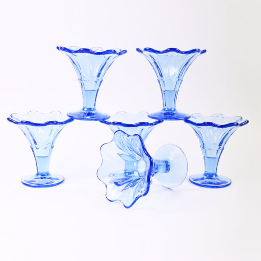 Set of 6 Blue Dessert Glasses