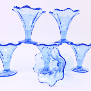 Set of 6 Blue Dessert Glasses