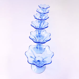 Set of 6 Blue Dessert Glasses