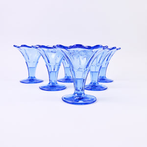 Set of 6 Blue Dessert Glasses