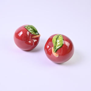 Pair of Apple Salt and Pepper Shakers