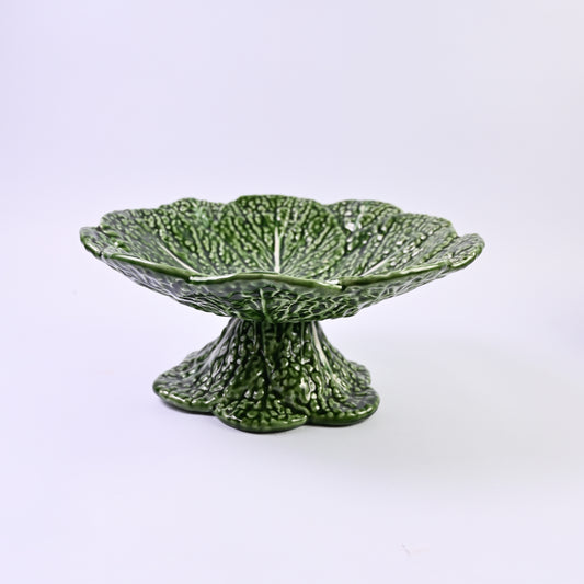 Large Cabbage Leaf footed bowl