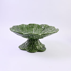 Large Cabbage Leaf footed bowl