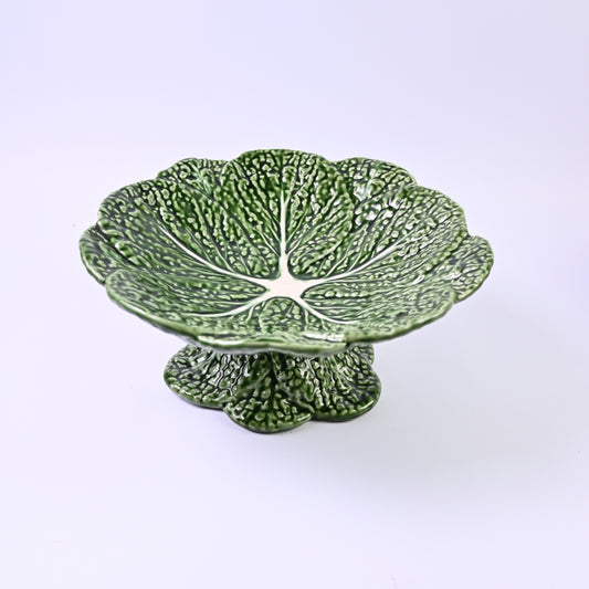 Large Cabbage Leaf footed bowl