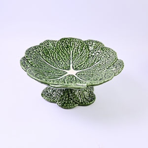 Large Cabbage Leaf footed bowl