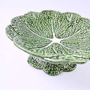 Large Cabbage Leaf footed bowl