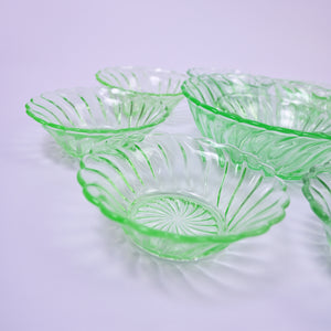 Set of 9 Uranium Dessert Bowls