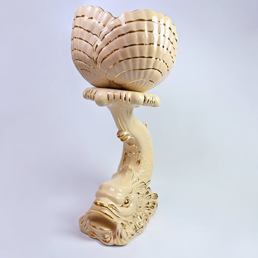 Large Clam Plant Pot and Flying Fish Stand