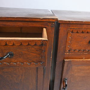 Pair of Scallop Detail Bedside Tables