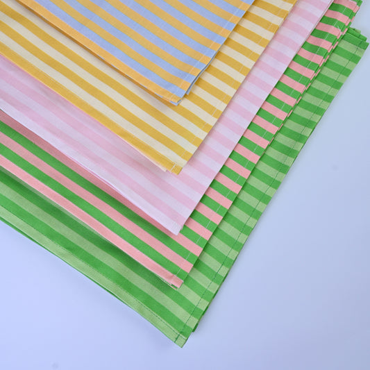 Luxury Natural Cotton Linen Striped Napkins