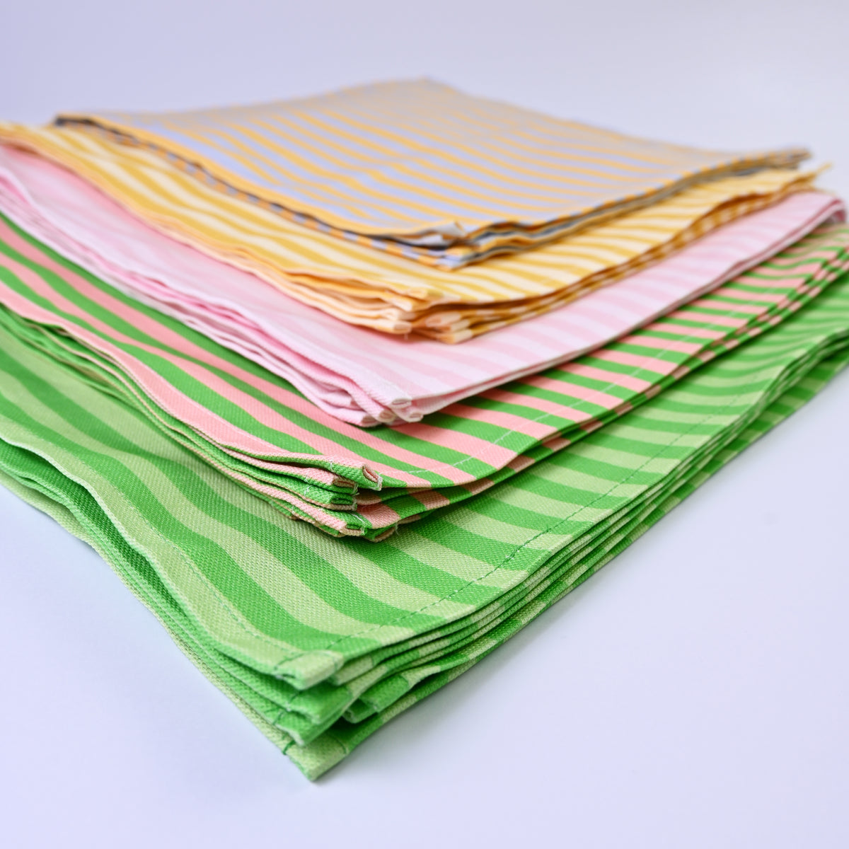 Luxury Natural Cotton Linen Striped Napkins