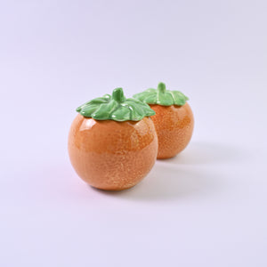 Orange Pot with lid
