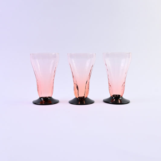 Set of 8 Pink Art Deco Glasses
