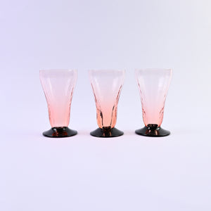 Set of 8 Pink Art Deco Glasses