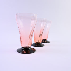 Set of 8 Pink Art Deco Glasses