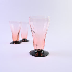 Set of 8 Pink Art Deco Glasses