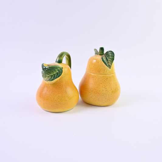 Small Pear jug and bowl with lid set