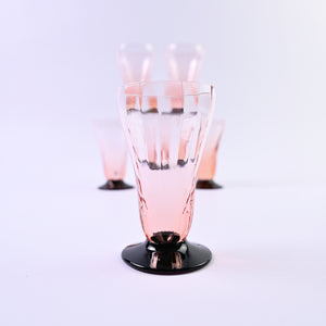 Set of 8 Pink Art Deco Glasses