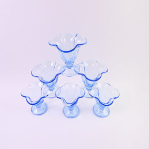 Set of 6 blue glasses