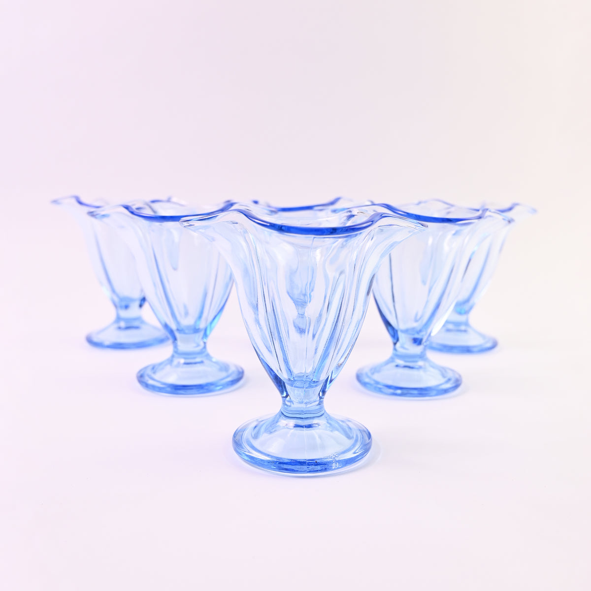 Set of 6 blue glasses