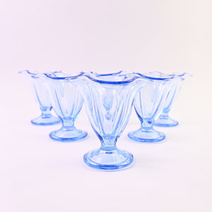 Set of 6 blue glasses