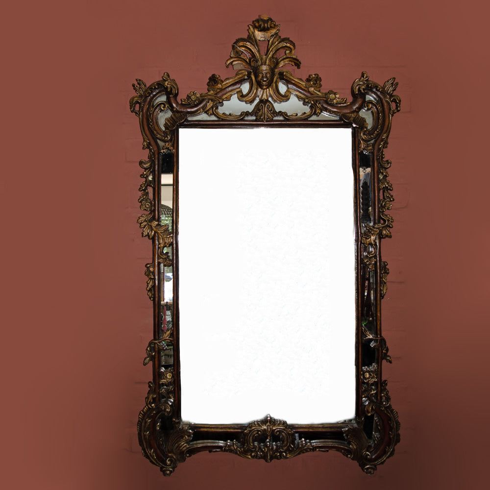 Large 19th Century Italian Rococo Gilt Mirror