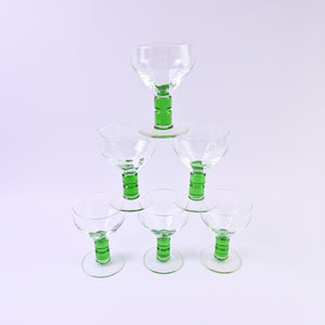 Set of 6 Bobbin Green Stem Glasses