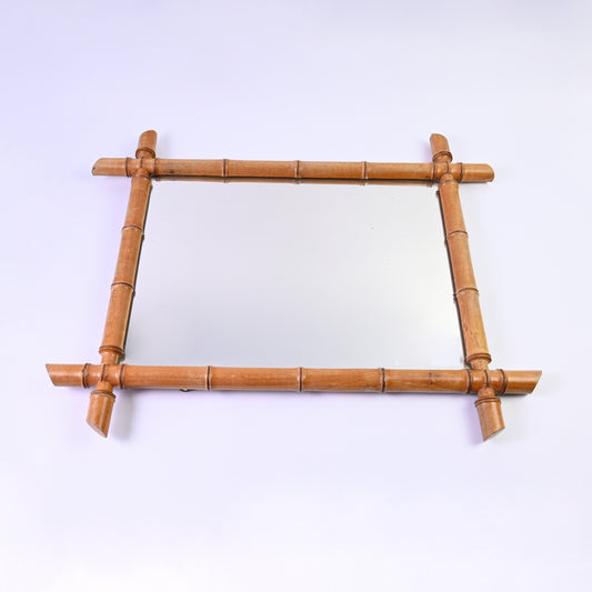 Large Light Bamboo Mirror