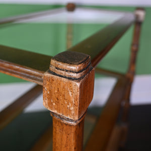 Three - Tier Bamboo Style and Glass Shelving