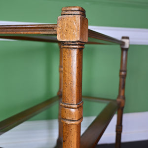 Three - Tier Bamboo Style and Glass Shelving