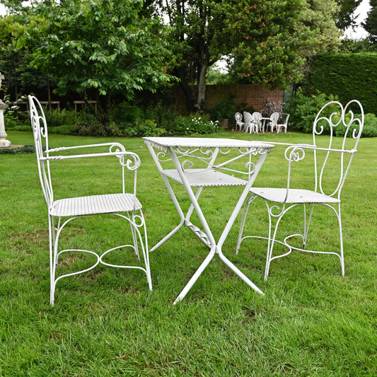 White Iron Bistro Set