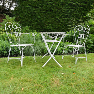 White Iron Bistro Set