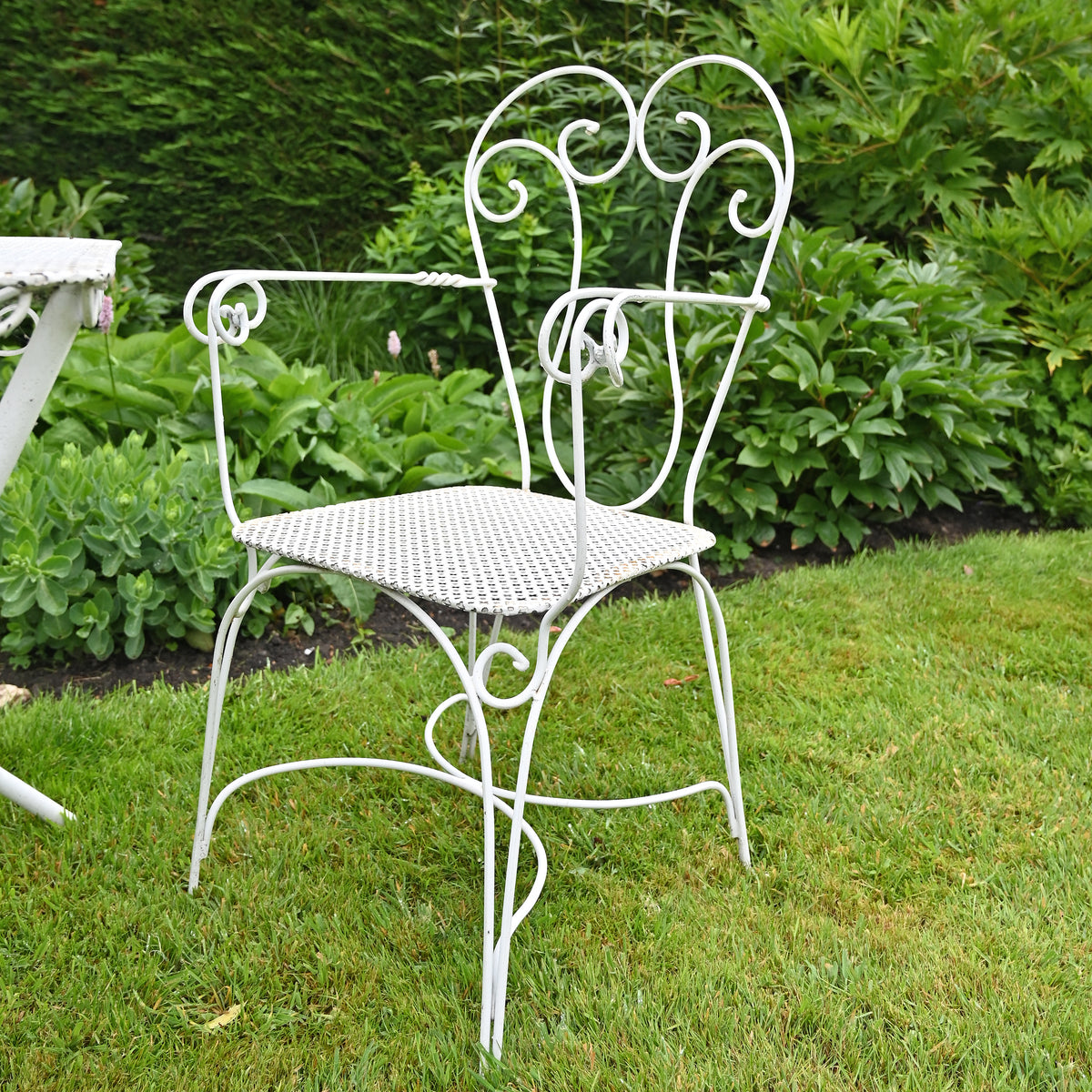 White Iron Bistro Set