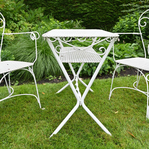 White Iron Bistro Set