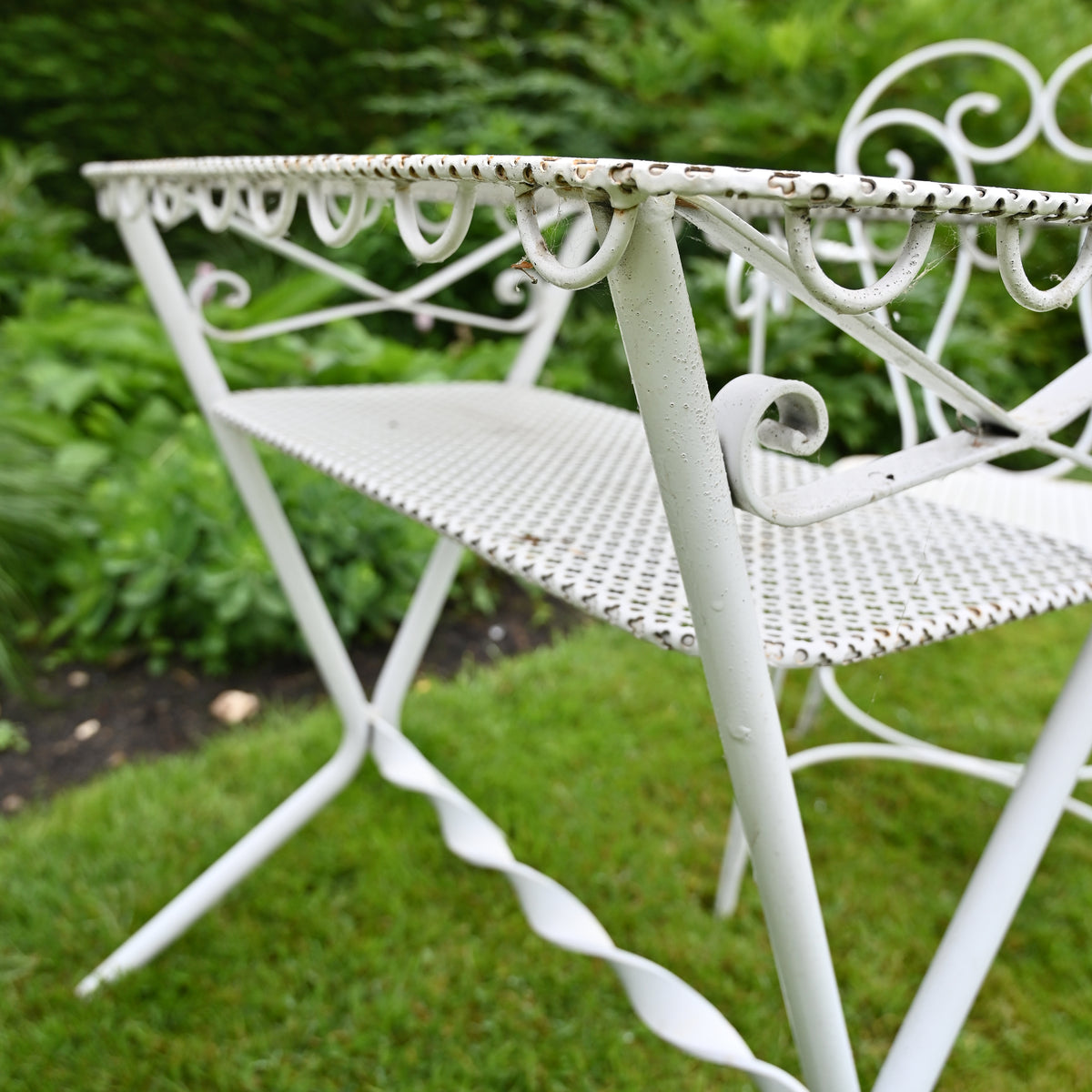 White Iron Bistro Set